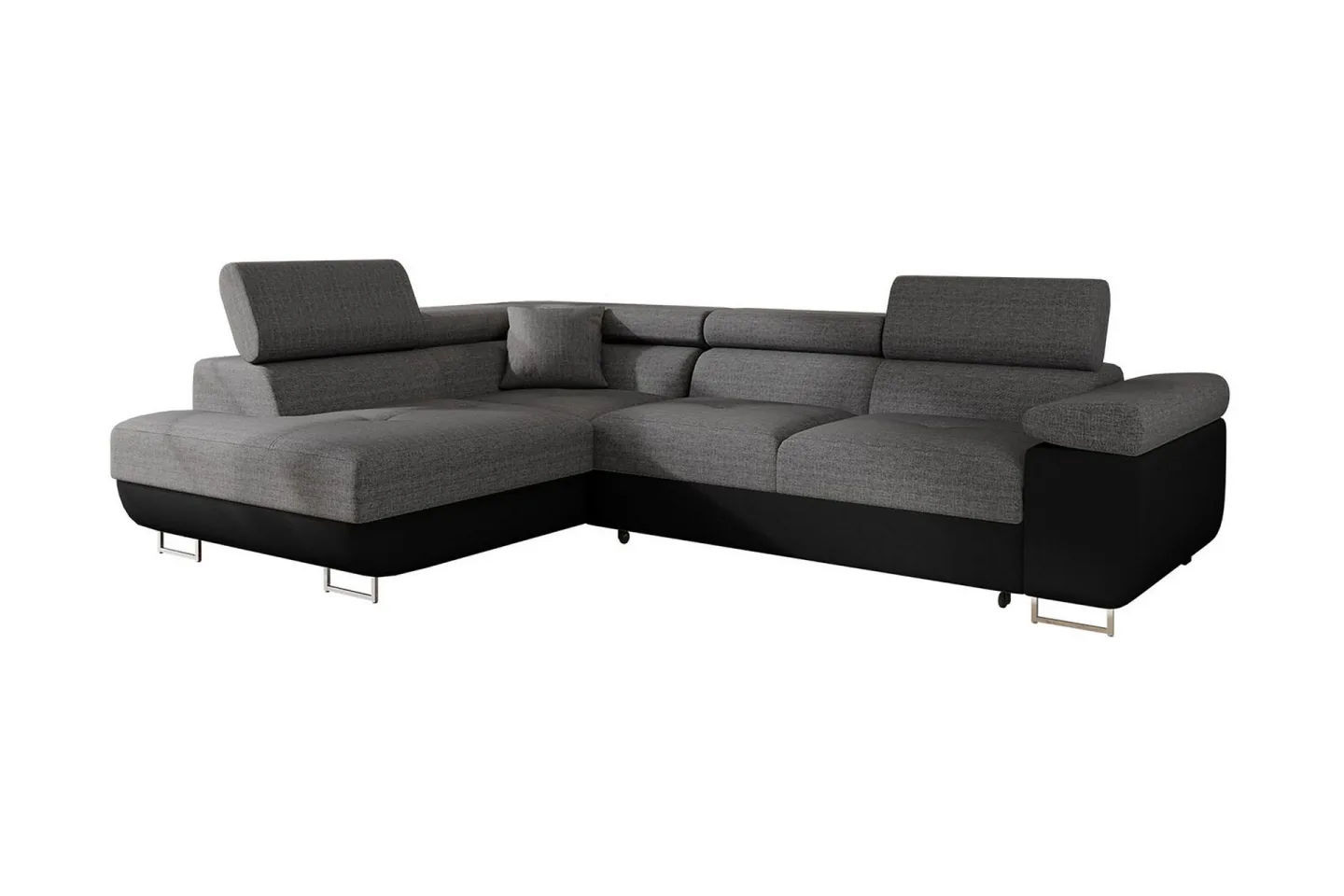Bäddsoffa med schäslong - Grå