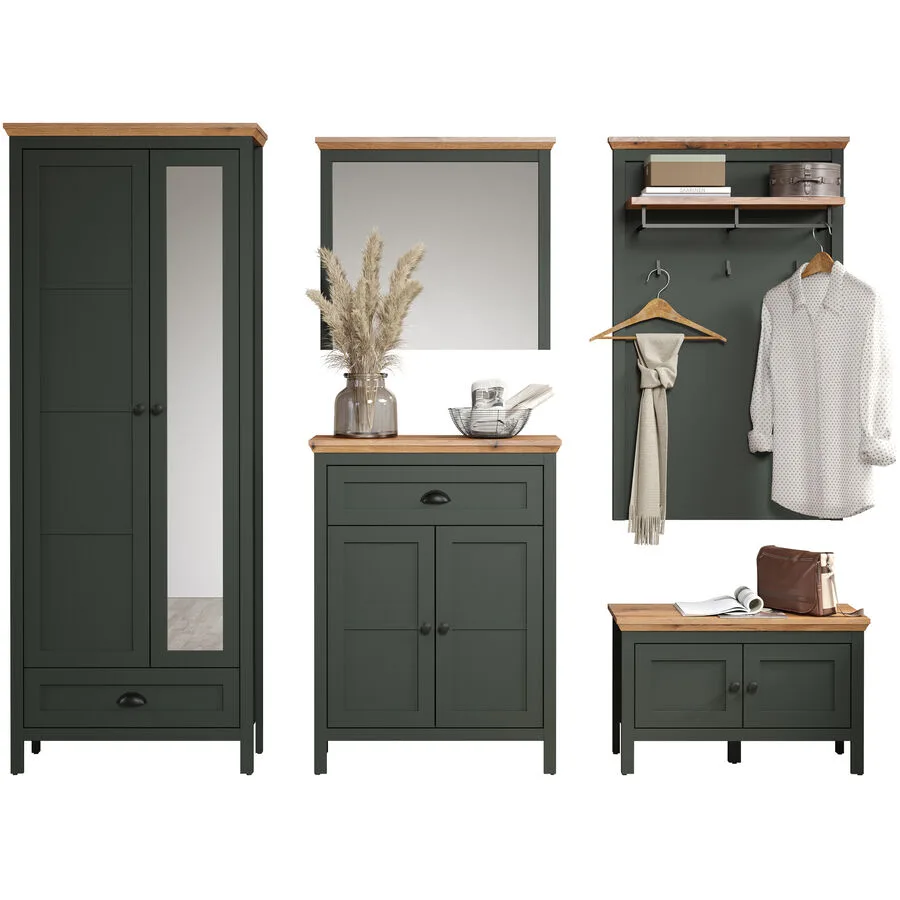 Garderobenmöbel Stanton tannengrün MDF B 261 T 39 H 198 cm