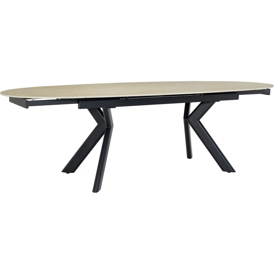 Tisch Michael Beige/Schwarz Keramik B 100 T 180 cm