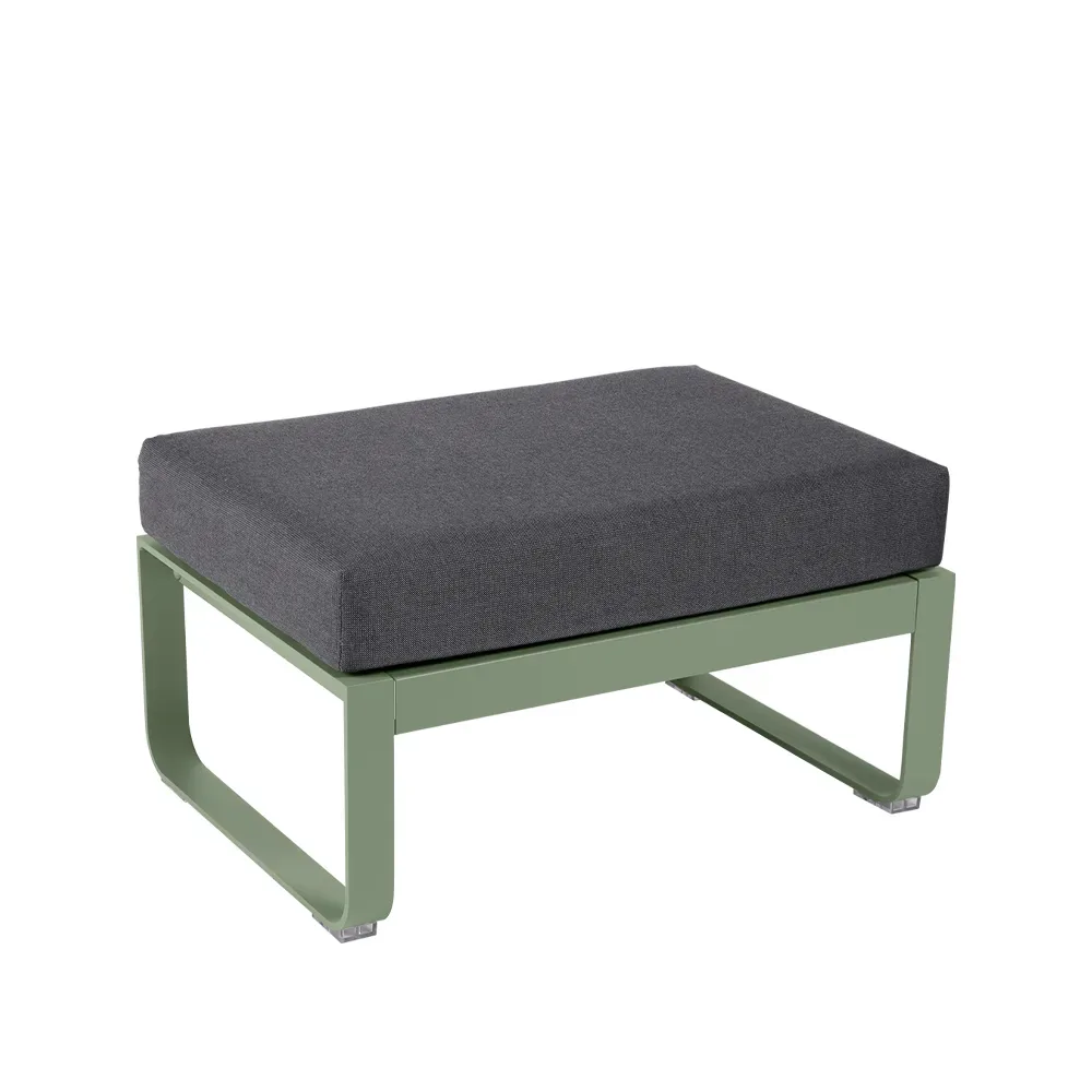 Fermob Bellevie 1-sits fotpall Cactus (grön), graphite grey dyna