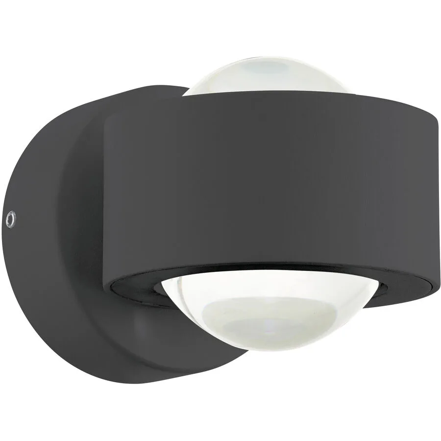 Eglo Wandlampe aussen Treviolo Grau Aluminium 8.5 cm - Farbe: anthrazit - Material: Aluguss - LED - Lichtfarbe: Warmweiss - LED Energiesparlampen