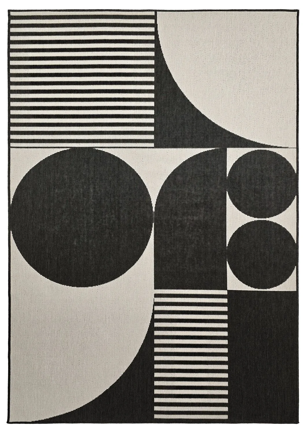 Innendørs/Utendørs tepper - Aurora (svart/hvitt) (Størrelse: 80 x 200 cm)