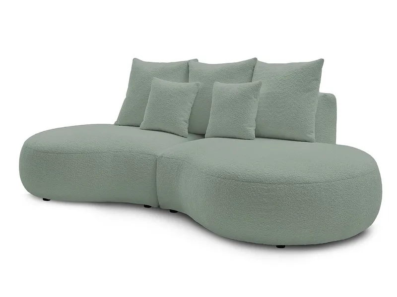 3er Sofa BOBOCHIC SAINT-GERMAIN Boucle-Stoff grün