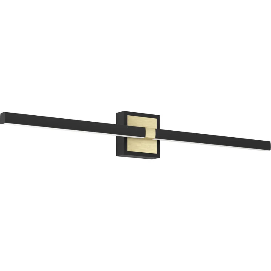 Eglo Wandlampe Peguera Schwarz Aluminium/Stahl 11 cm - Farbe: Schwarz/Messing - LED - Lichtfarbe: Warmweiss - LED Energiesparlampen