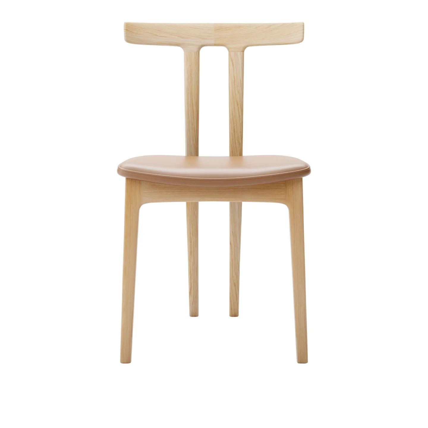 Carl Hansen - OW58, T-Chair, Lacquered Oak, Leather Cat. B Thor 307 - Matstolar - Ole Wanscher - Läder/Trä/Skum