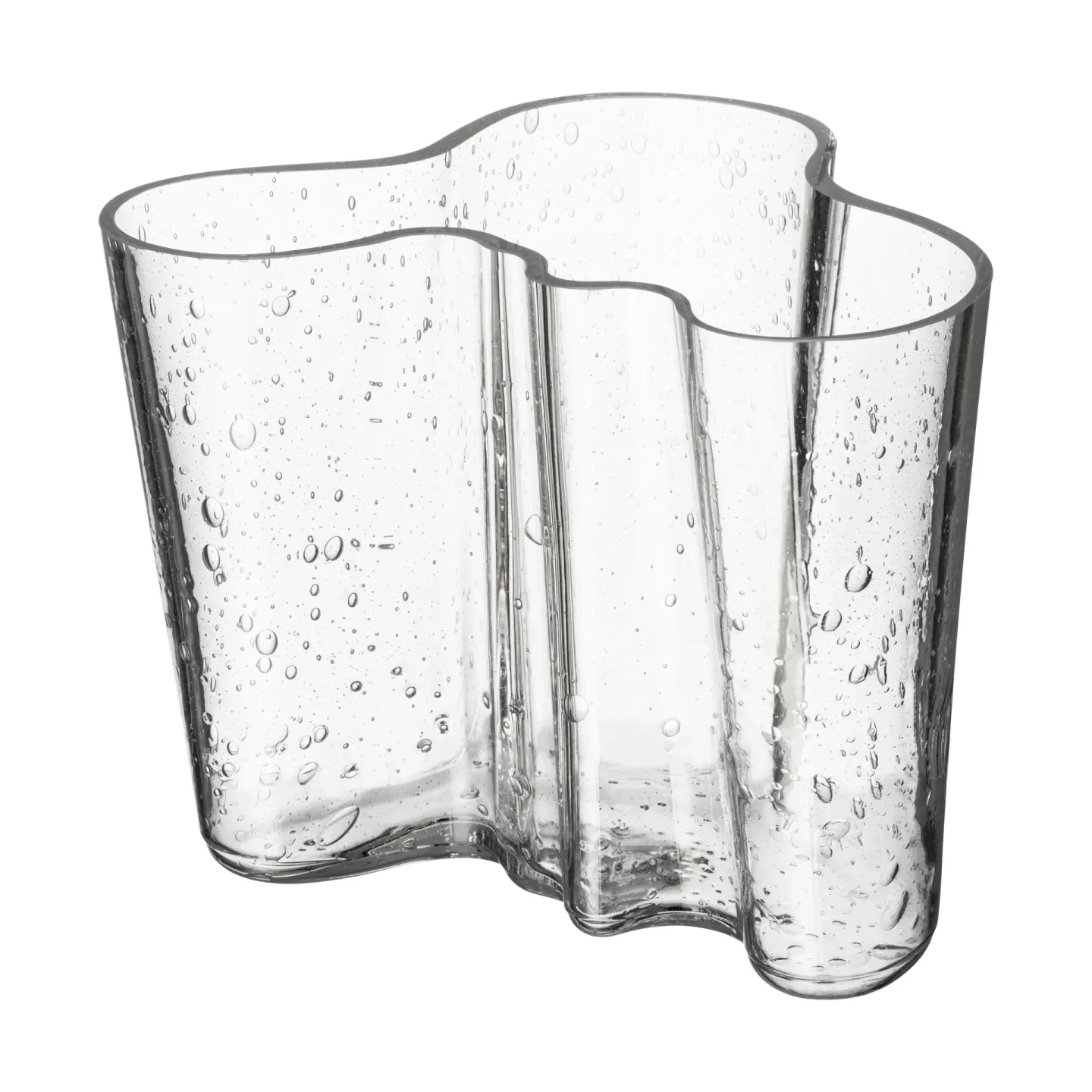Iittala Alvar Aalto Vase jubiläumsausgabe 120 mm Bubbleglas klar