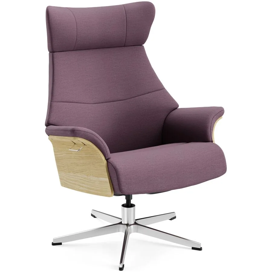 Conform Sessel Airness Lila/Beige/Silber Stoff/Holz/Aluminium 81 cm 163 cm - Farbe: 34 aubergine - Material: Stoff, Eiche, Aluminium - Möbel