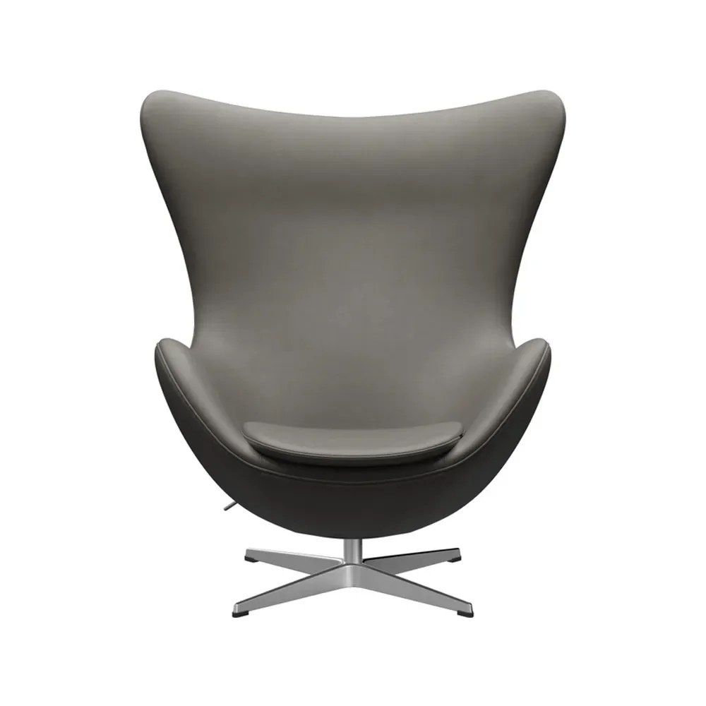 Fritz Hansen Ägget 3316 fåtölj Leather essential lava-steel