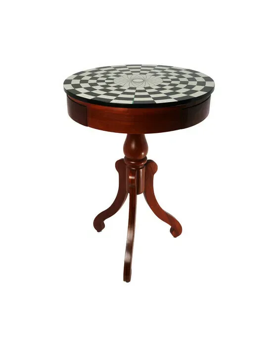 Chess Side Table Brown