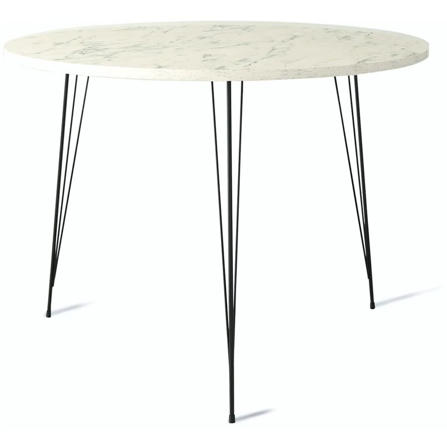 Tisch Yemek Weiss/Schwarz Melamin B 90 T 90 cm