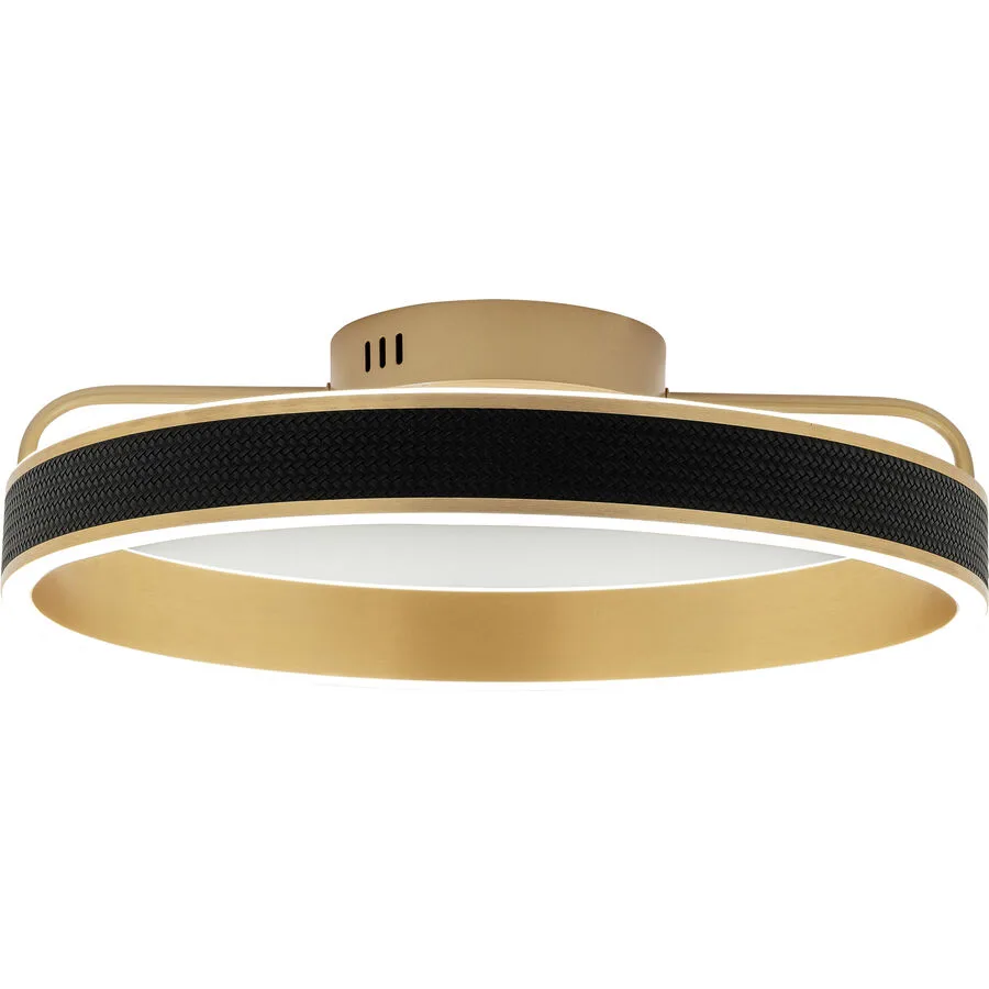 Deckenlampe Malik Gold/Schwarz Kunststoff/Metall 47 cm 12.5 cm - Farbe: schwarz-gold - LED - Lichtfarbe: Extra warmweiss - Helles Neutralweiss -