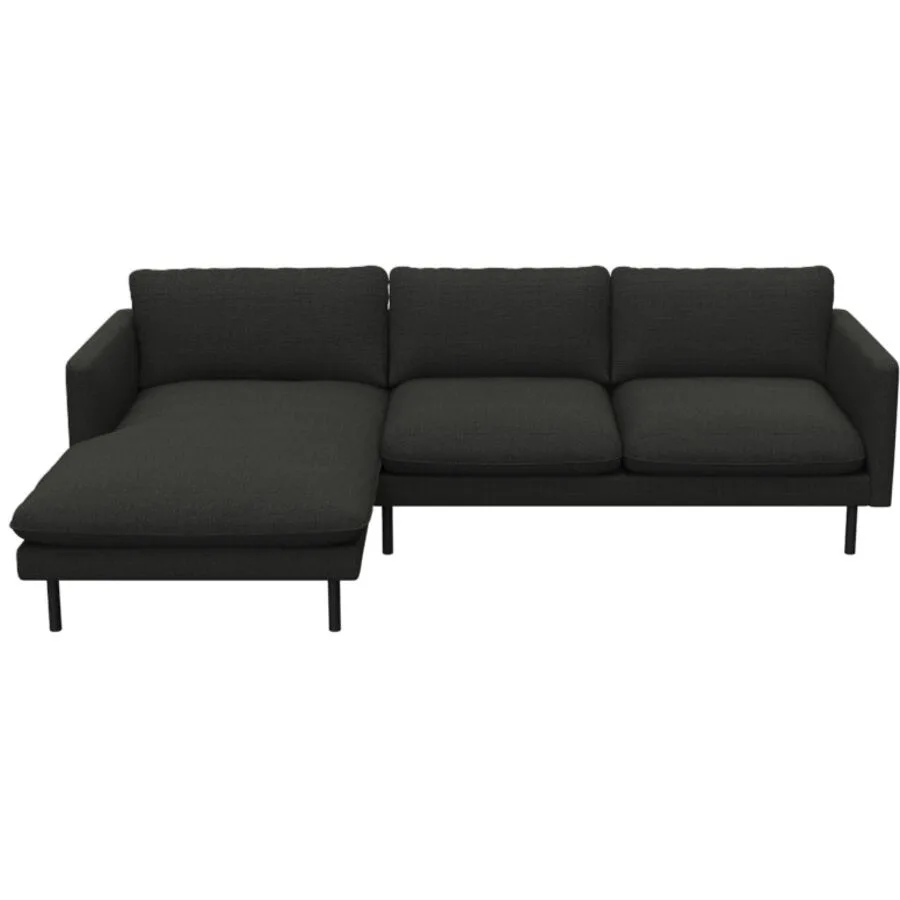 Sofa Valentino Grau Stoff 253 cm 165 cm