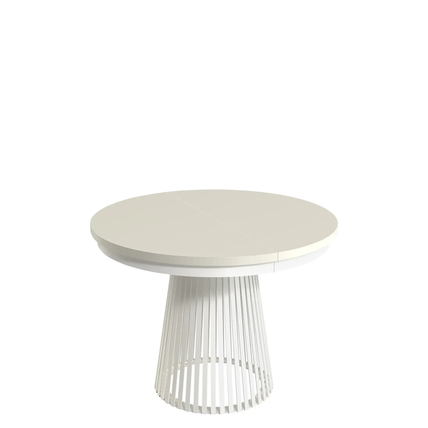 Erylan Matbord rund förlängningsbart 100-180 cm - vit, beige
