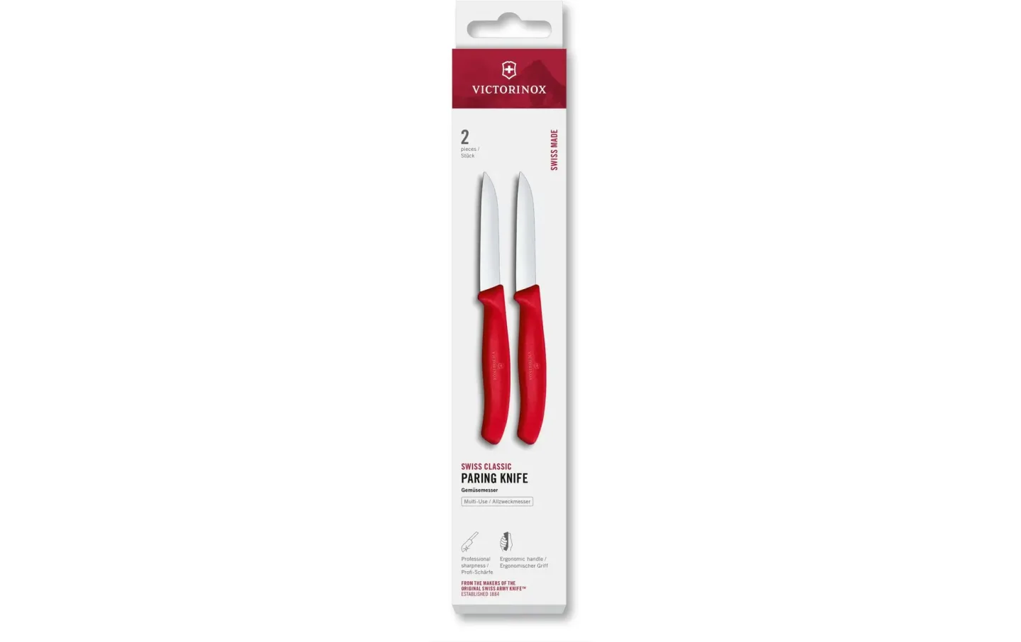Alltron Gemüsemesser Swiss Classic, 8 cm, 2 Stück Von Victorinox Rot | Schubiger Möbel