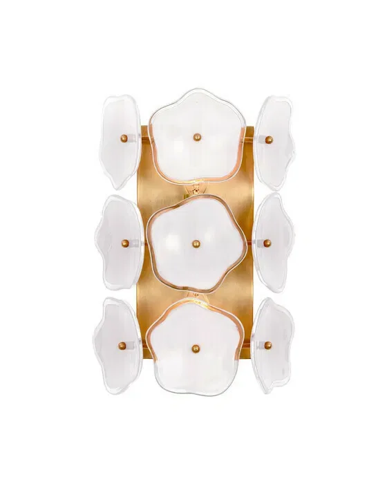 Leighton Small Sconce Soft Brass/Cream Tinted Glass