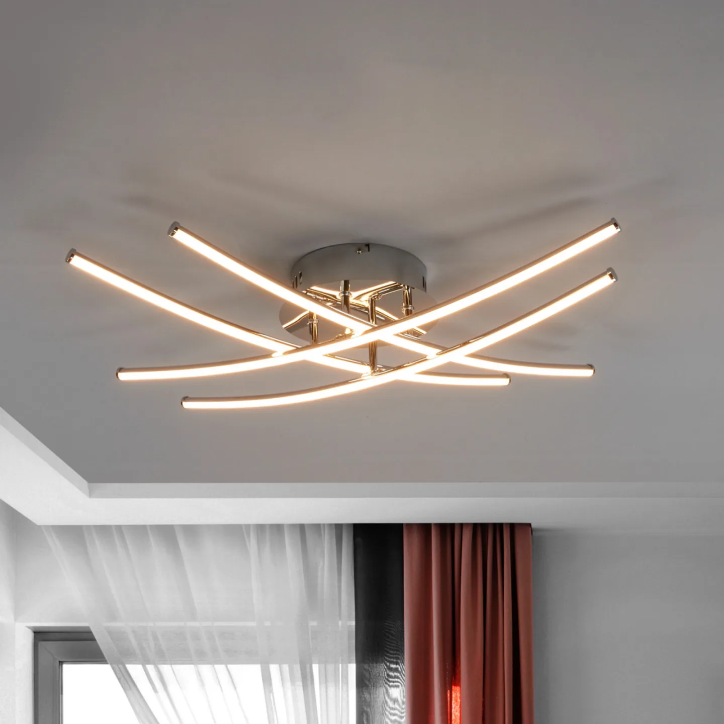 Yael Deckenleuchte Chrome/White - Lindby - Küche - Modern - Metall - Mehrflammig