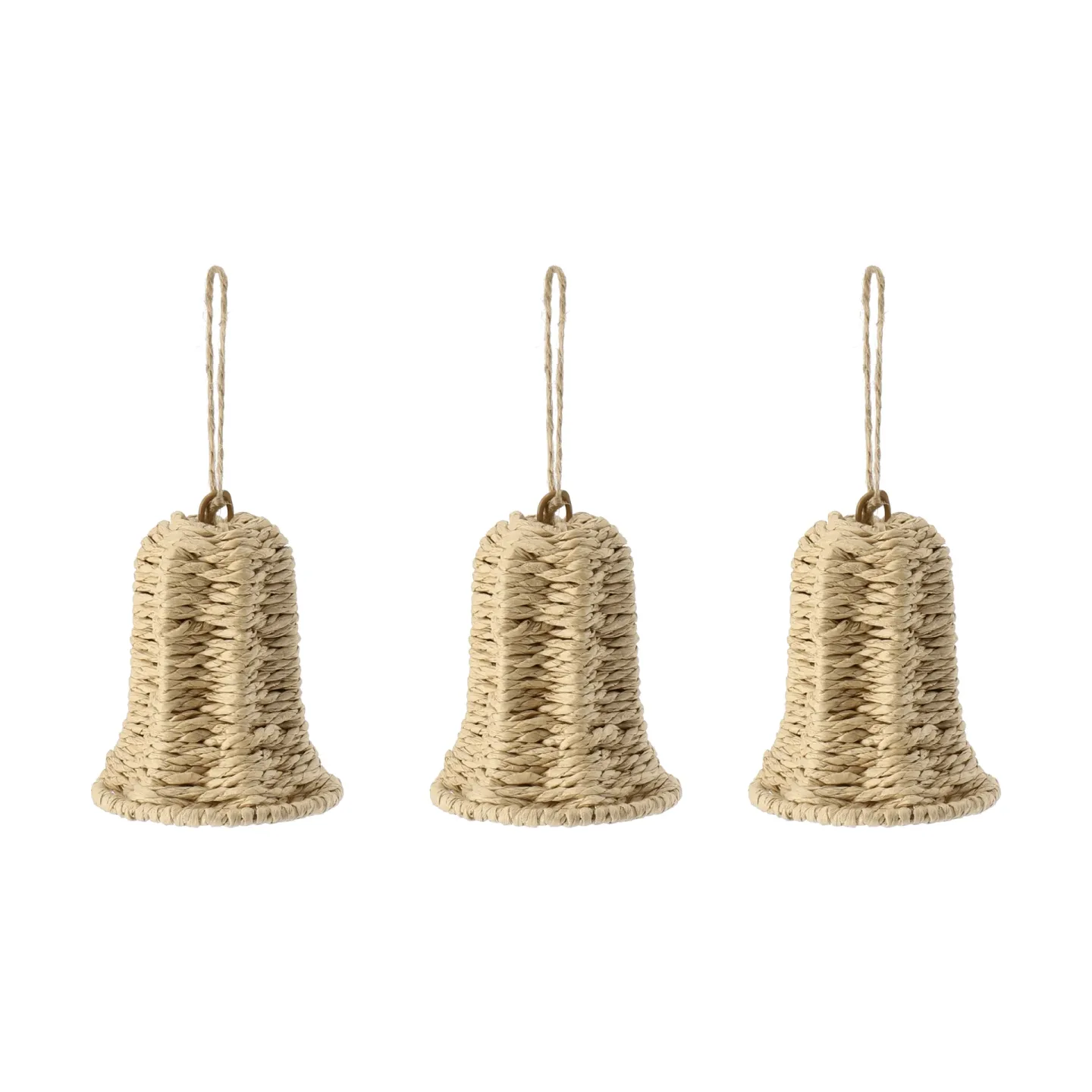 Scandi Living Twine julgranshänge klocka 3-pack Natur