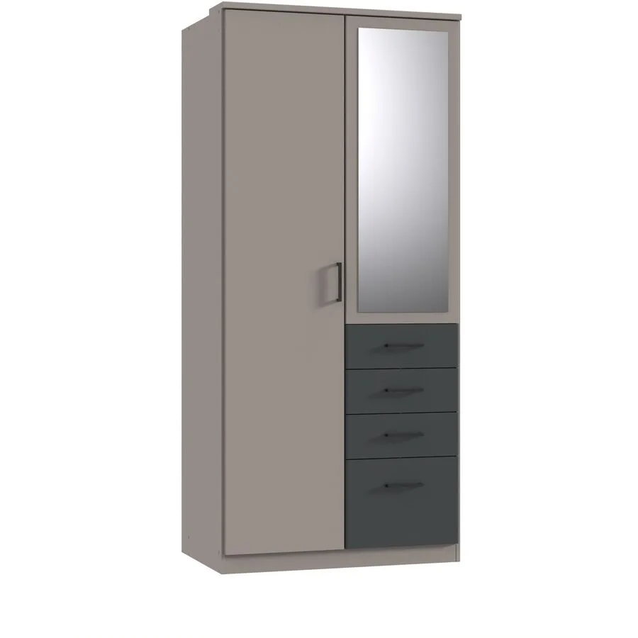 Kleiderschrank Coty graphit Holzwerkstoff B 90 cm