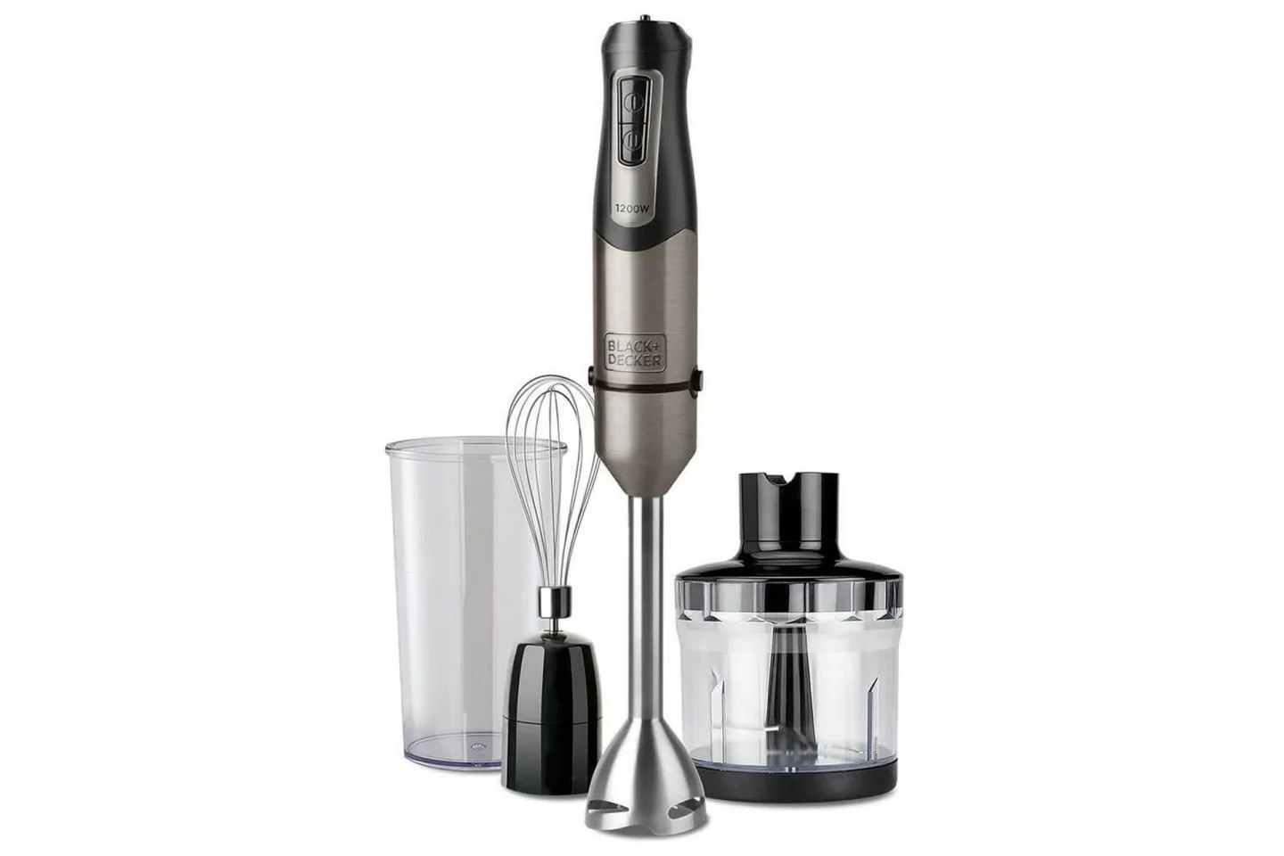 Stavmixerset Black+Decker Brushed 1200W - Kolgrå|Svart