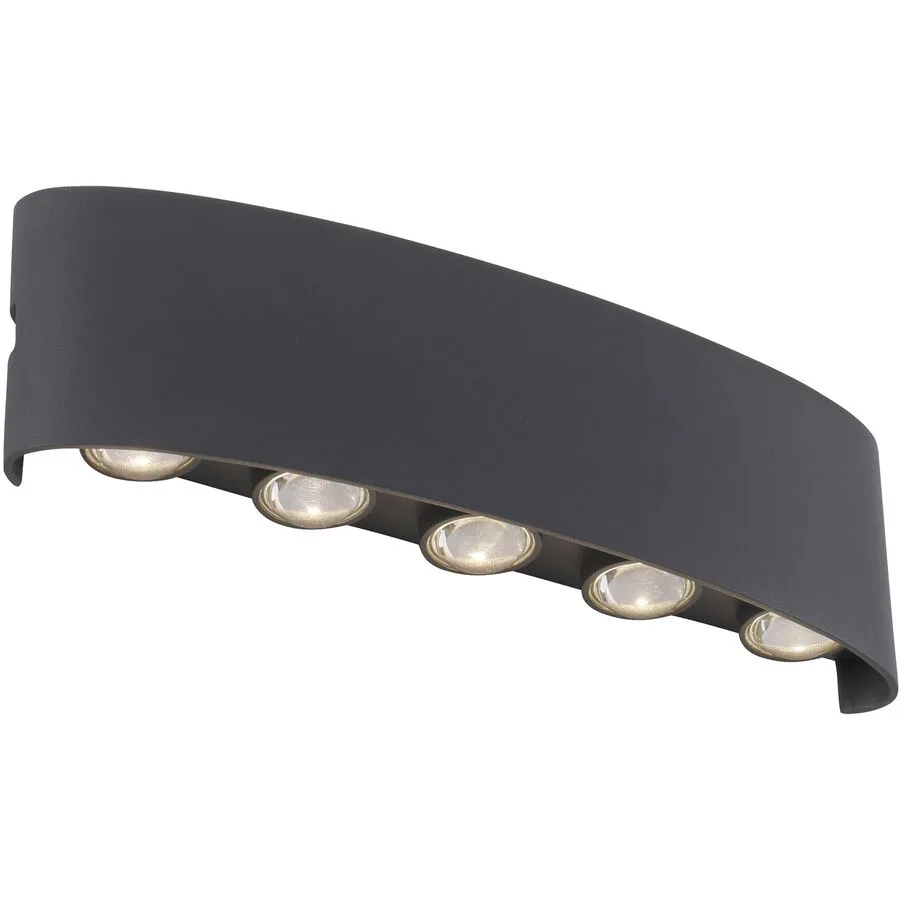 Wandlampe Carlo anthrazit Aluminium 960 lm B 4.7 cm - LED - Lichtfarbe: Warmweiss- LED Energiesparlampe