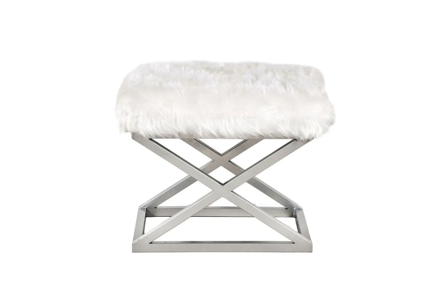 Gillie Sittpuff 40 cm - Silver/Vit