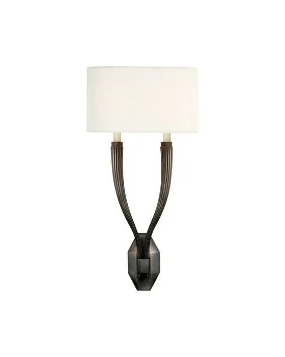 Ruhlmann Double Sconce Bronze/Linen