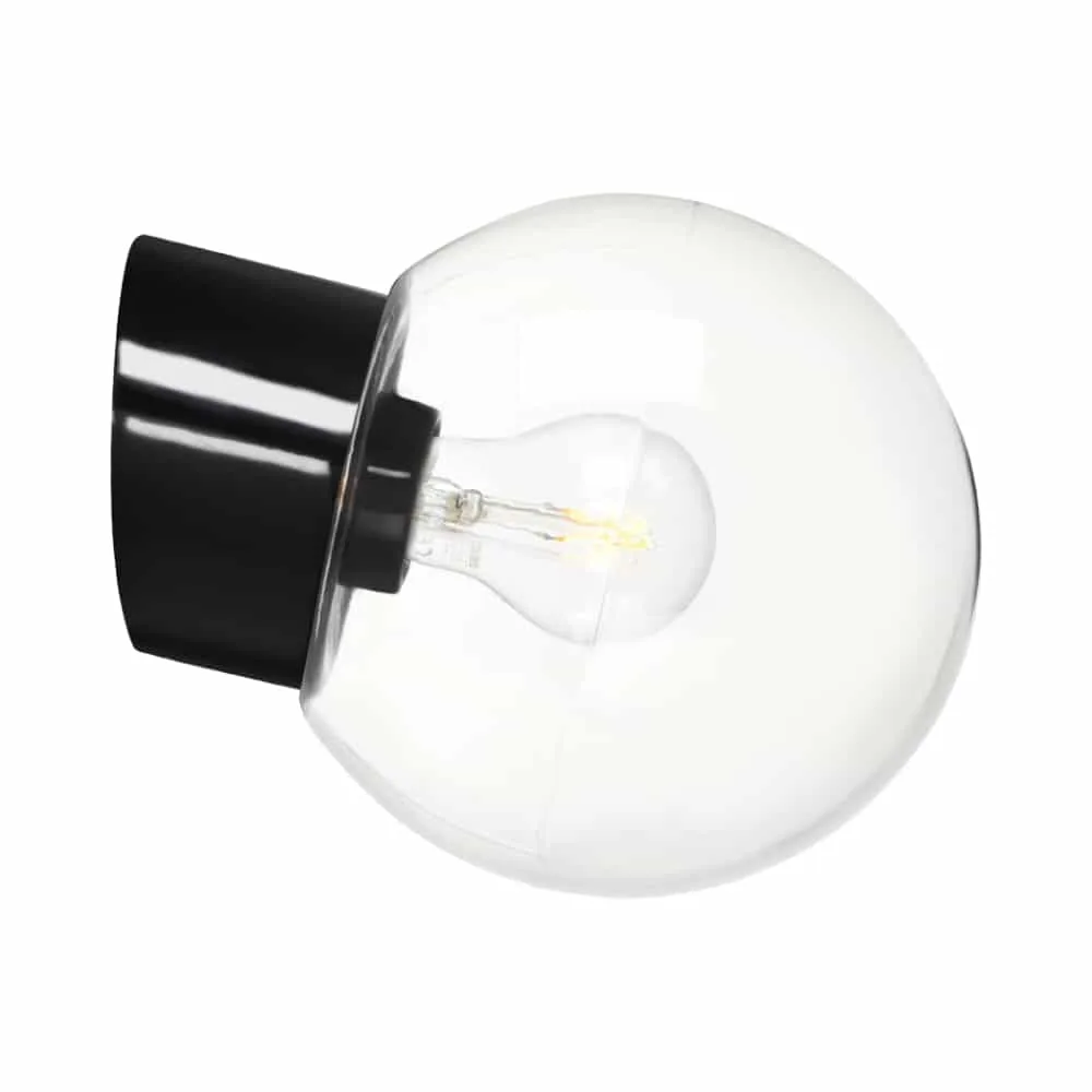 Classic Glob Klarglas Svart Sned Ø180mm