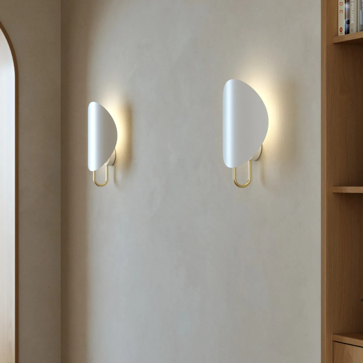 Spargo Wandleuchte White/Brass - DFTP DFTP by Nordlux - Flurbereich - Design - Metall - Rund