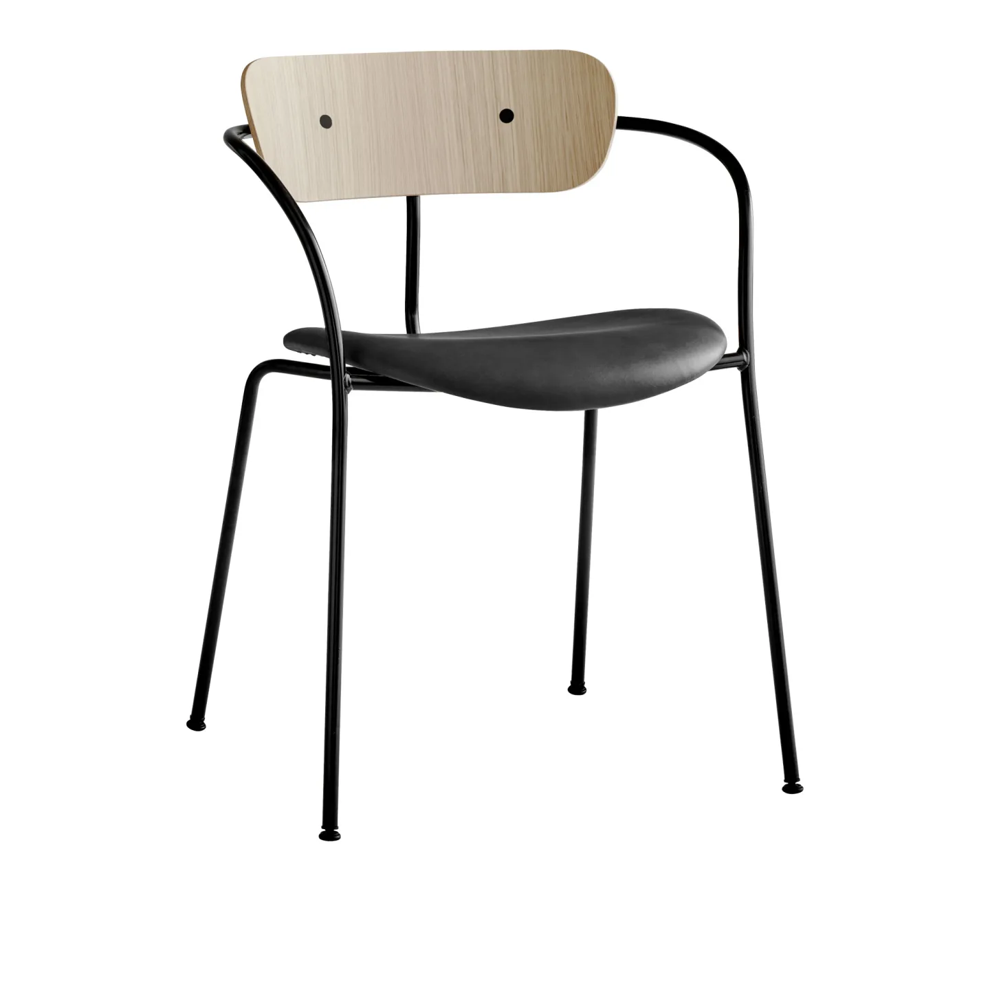 &Tradition - Pavilion AV4, Lacquered Oak Leather cat.2, Noble Cognac - Matstolar - Anderssen & Voll - Metall/Trä