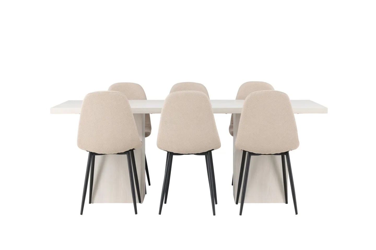 Olga Matgrupp 200 cm Rektangulär med 6 Polar Stolar - Beige