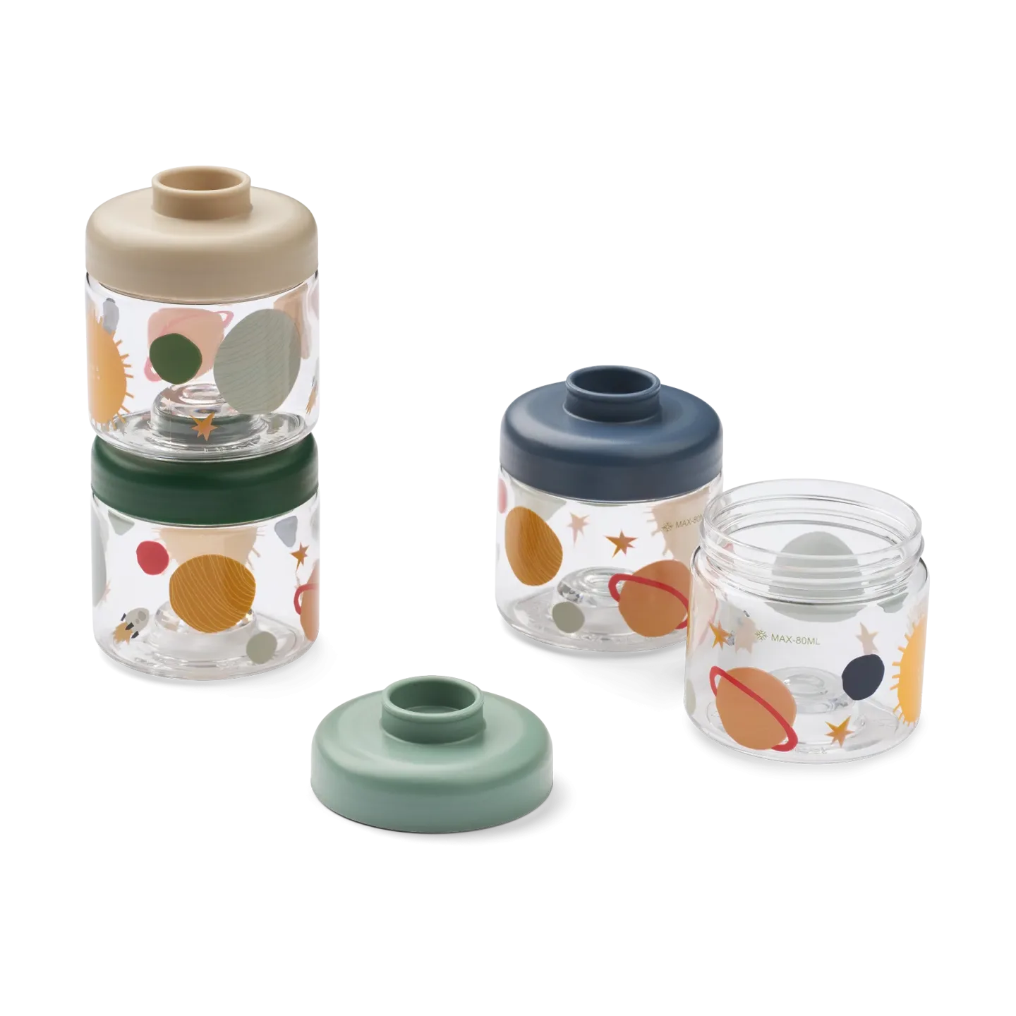 Liewood Dominique Babynahrungsbehälter 100 ml 4er-Pack Universe-Classic navy