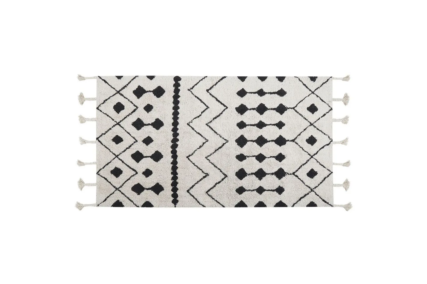 Khemisset Bomullsmatta 80x150 cm - Svart/Vit