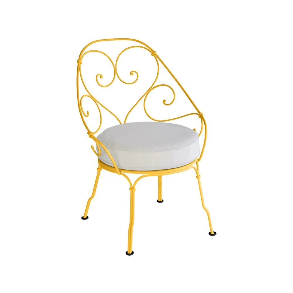 Fermob 1900 Cabriolet karmstol Honey (gul), off-white dyna