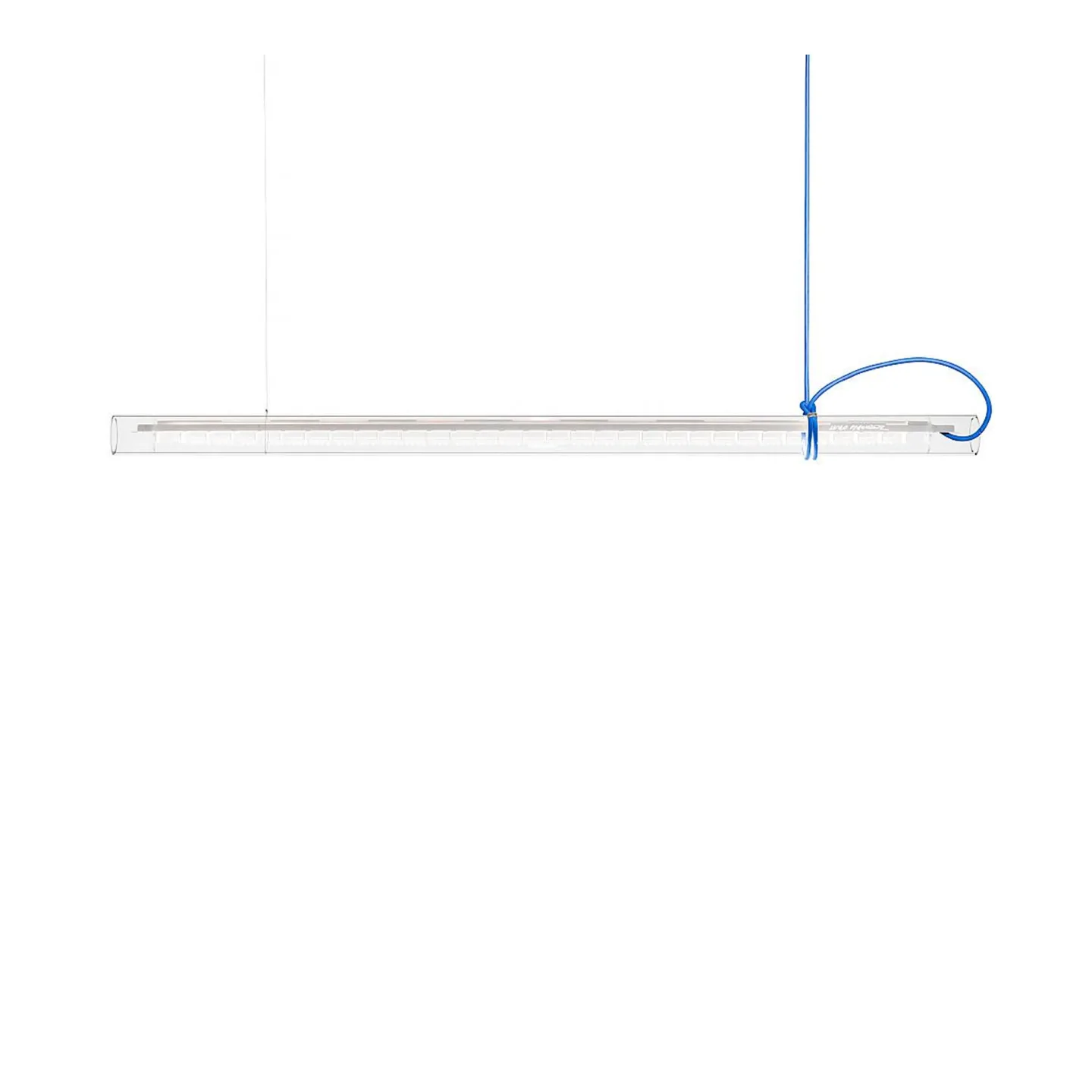 Ingo Maurer - Tubular, White Diffusor Blue Cable - Pendellampor - Sebastian Hepting - Vit