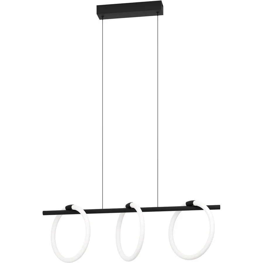 Eglo Pendellampe Caranacoa Schwarz Stahl 23 cm 110 cm - LED - Lichtfarbe: Warmweiss - LED Energiesparlampen