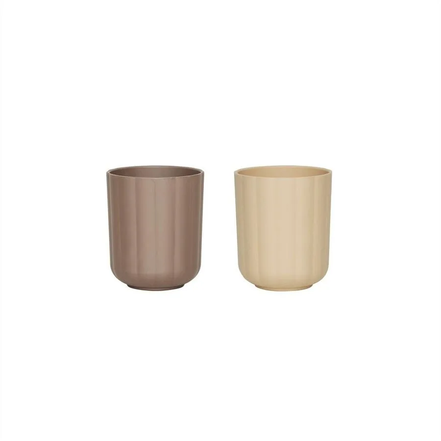 Becher-Set OYOY Taupe Kunststoff/Kautschuk H 8 cm