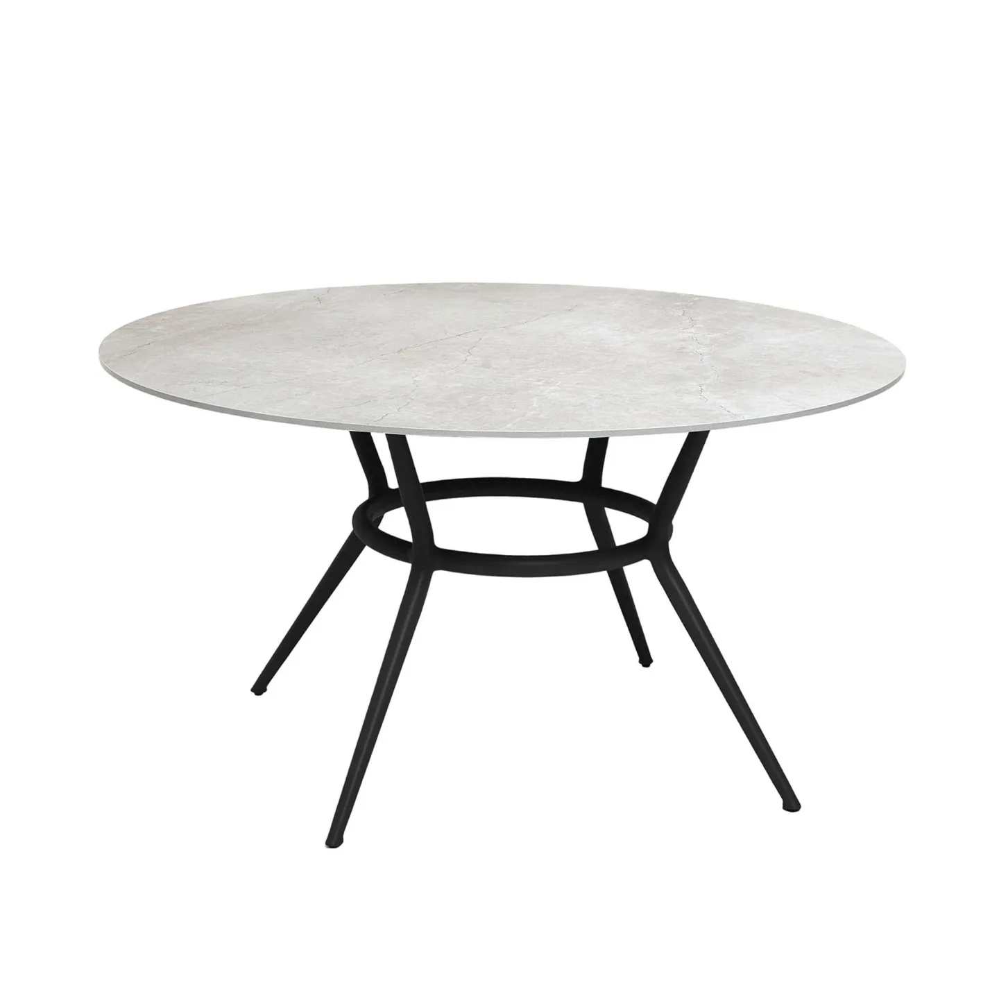 Cane-Line - Joy 140 cm Round Lava Grey/Fossil Grey - Matbord utomhus - Cane-line Design Team - Grå - Naturmaterial/Metall