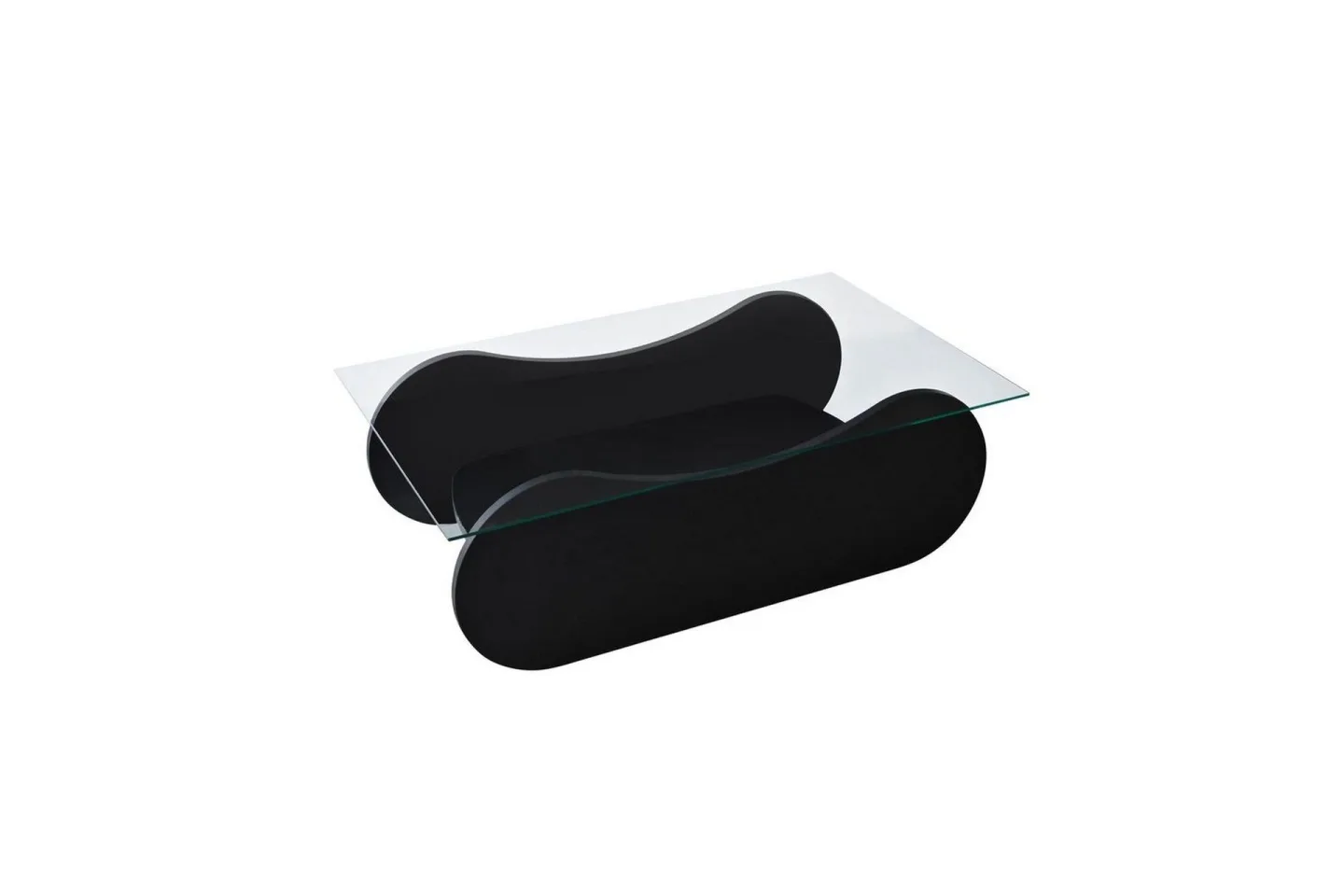 Soffbord Tevrin Svart / Transparent - Svart / Transparent