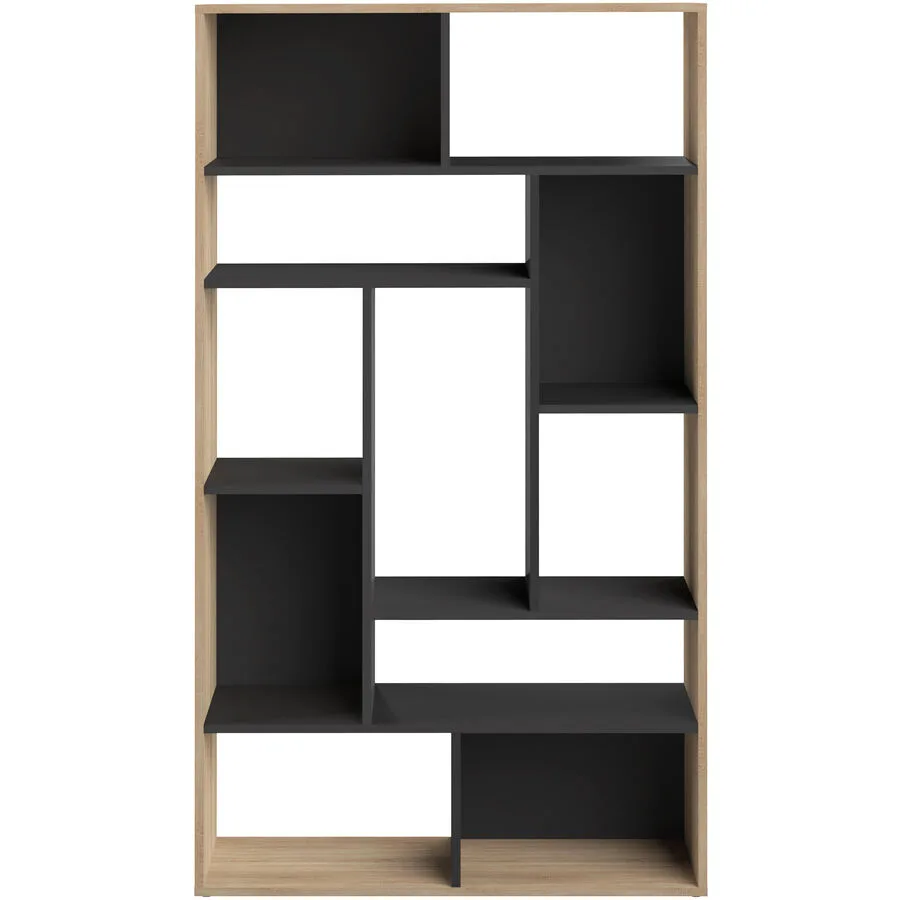 Regal Eber Eiche Dekor, schwarz Holzwerkstoff B 90.8 cm H 162.8 cm