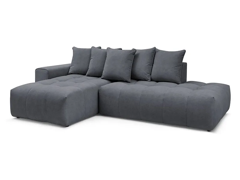 Ecksofa BOBOCHIC MONT-BLANC Samt dunkelgrau