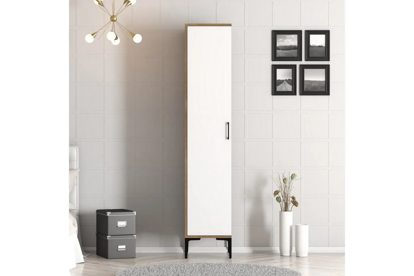 Kumsal Garderob 40 cm - Valnöt/Vit