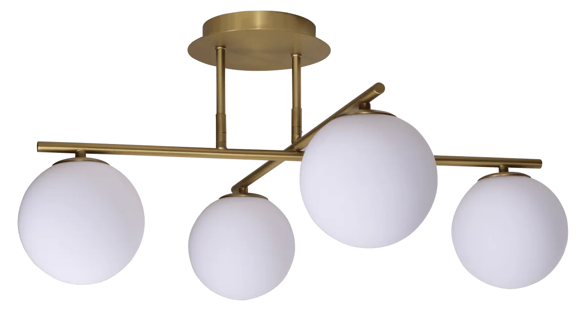 Nordic Lighting - Globi 4 Ø65 - Takplafond - Borstad mässing/vit