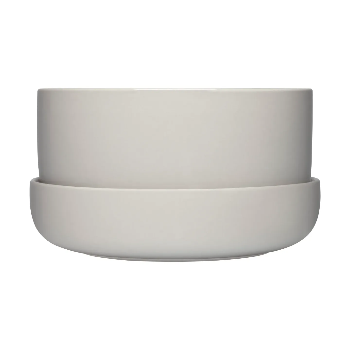 Iittala Nappula Blumentopf mit Untersetzer Ø24 cm h13 cm Hellgrau