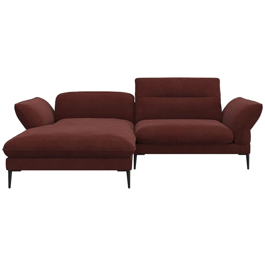 Ecksofa Tiara Links Stoff bordeaux B 241 T 88 cm