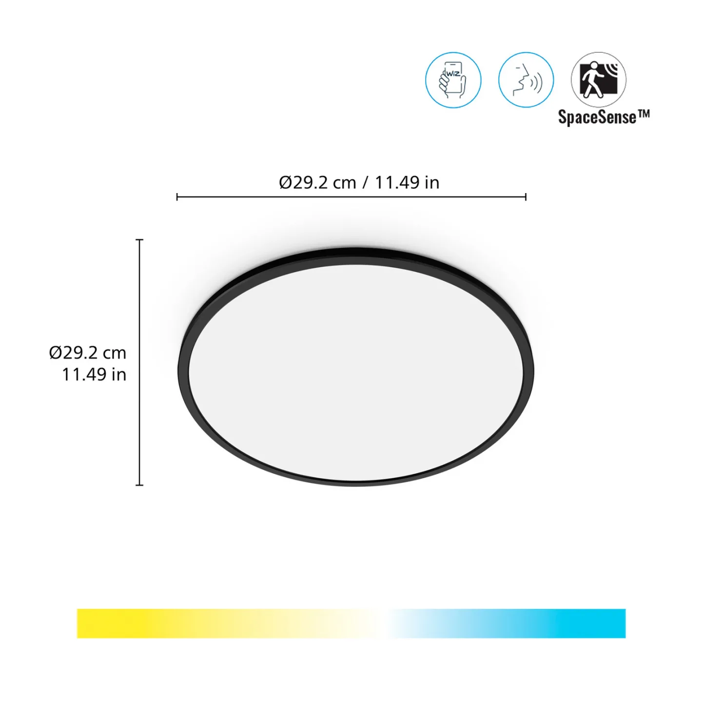 SuperSlim WiZ Plafond 16W Black - WiZ - Vardagsrum - Modern - Plast - Rund