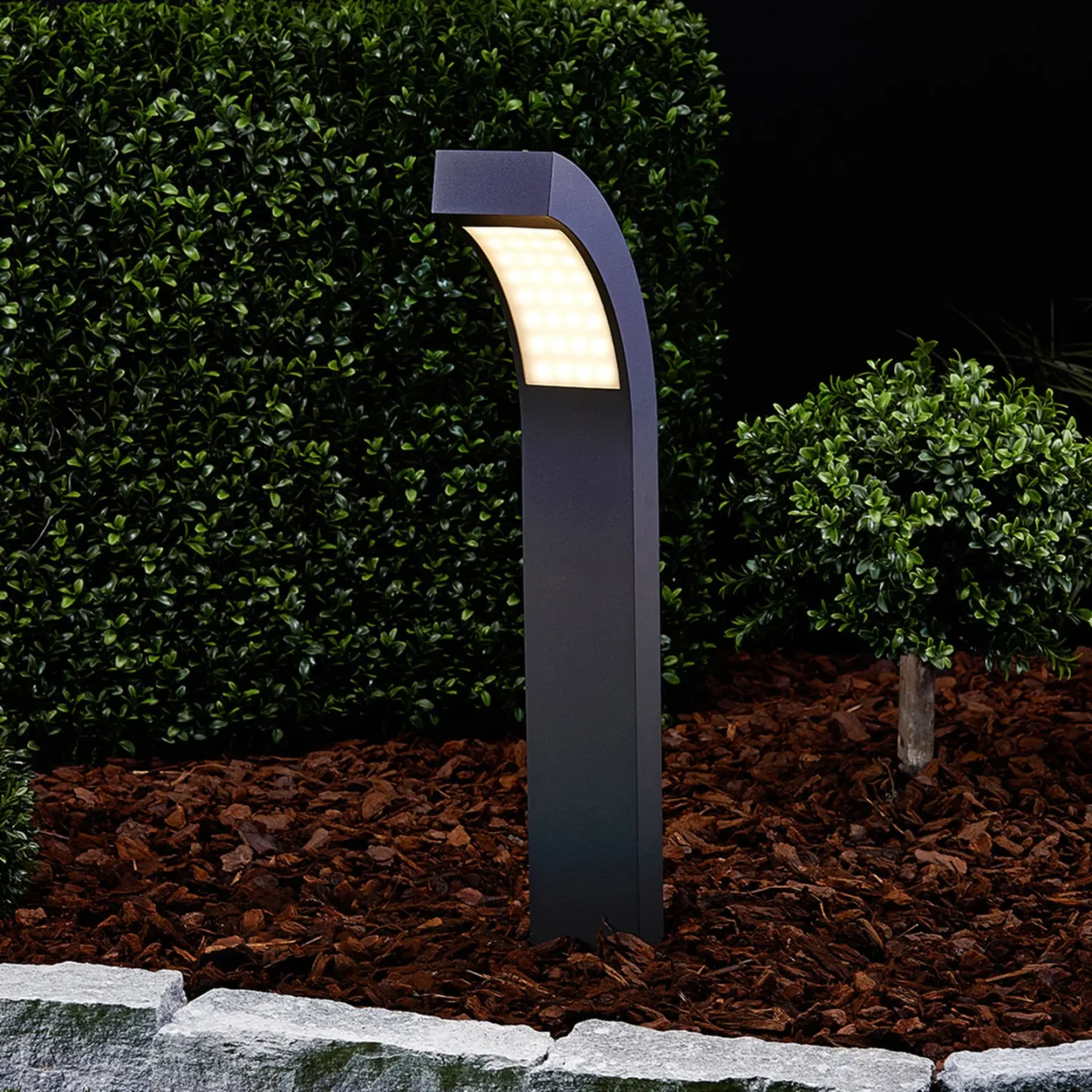 Lennik Außen Gartenleuchte H60 Graphite - Lucande - Terrasse - Modern - Metall - Einflammig
