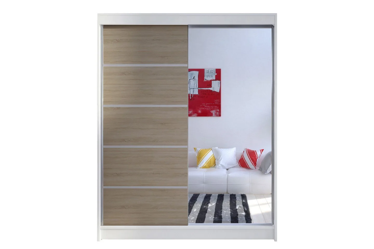 Camino Garderob 58x150 cm LED-belysning - Vit