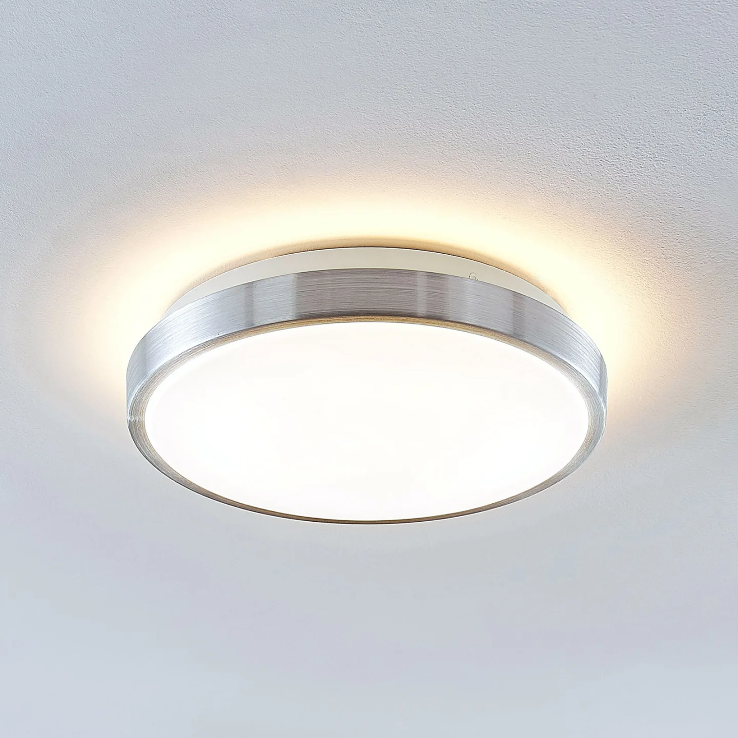 Emelie Deckenleuchte Alu/White - Lindby - Wohnzimmer - Modern - Metall - Rund