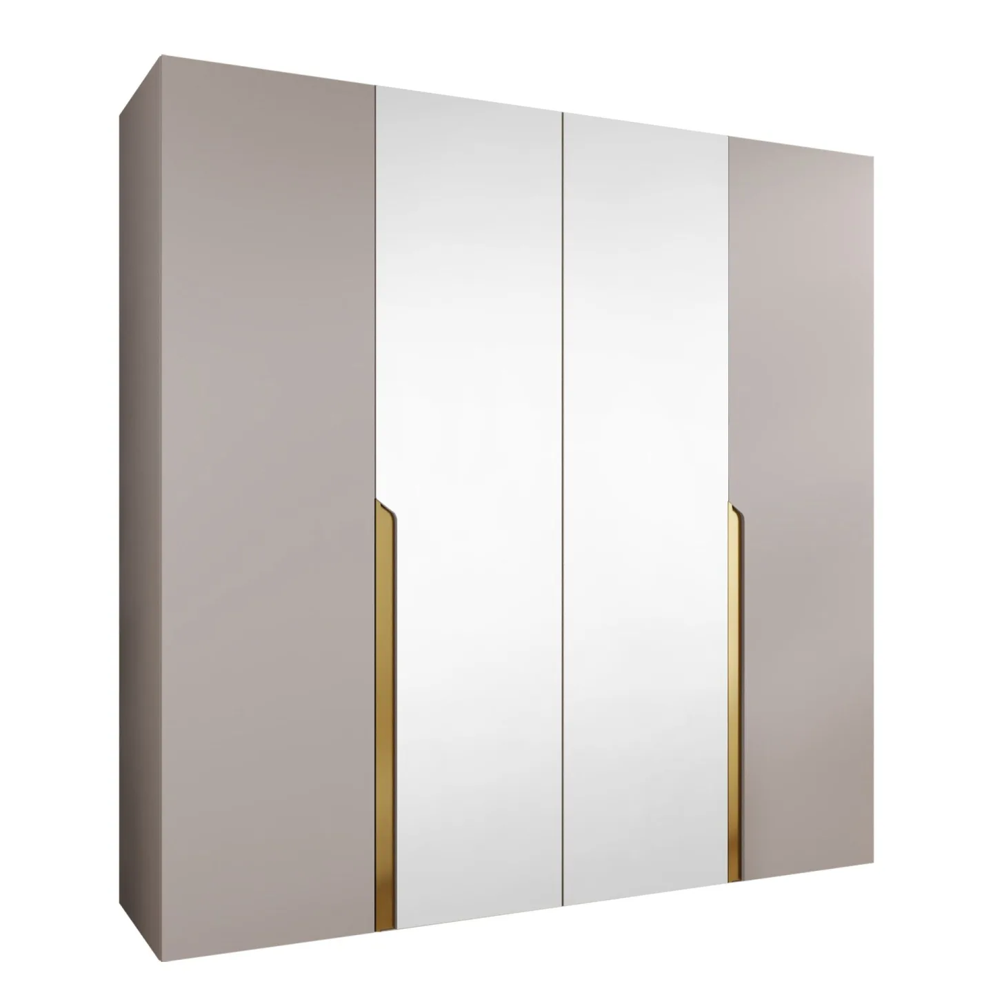 Milias Garderob med spegel 200x202 cm - beige