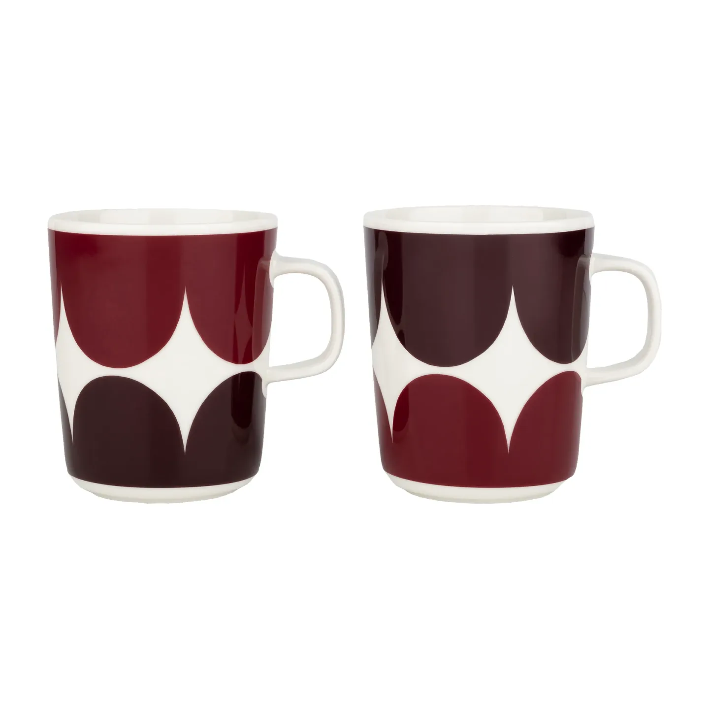 Marimekko Härkä Tasse 25cl 2er Pack White-dark wine-dark red